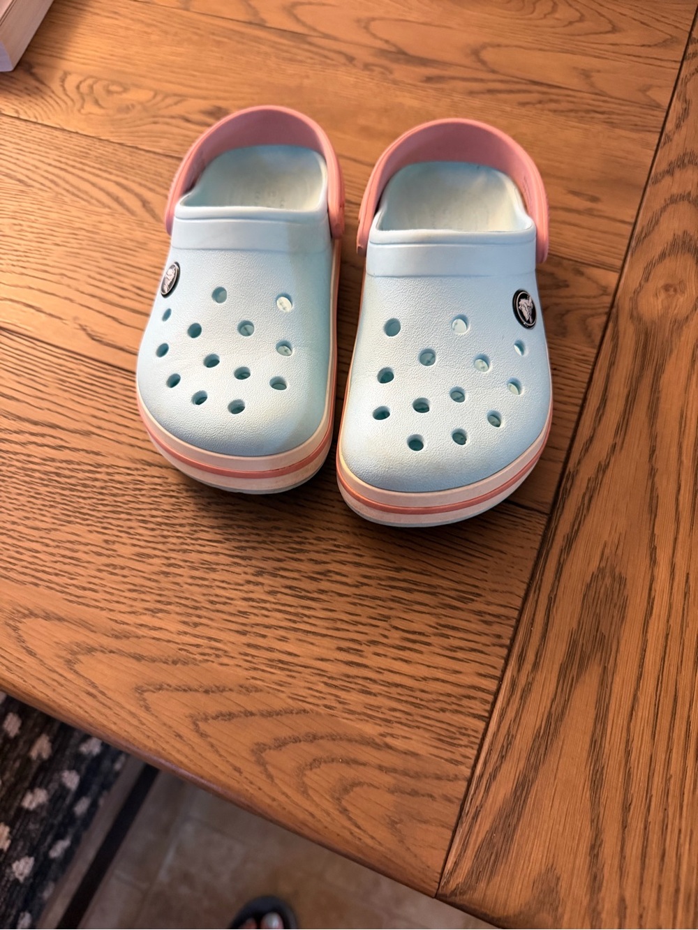 Kids Light Blue and Pink Comfort Clogs